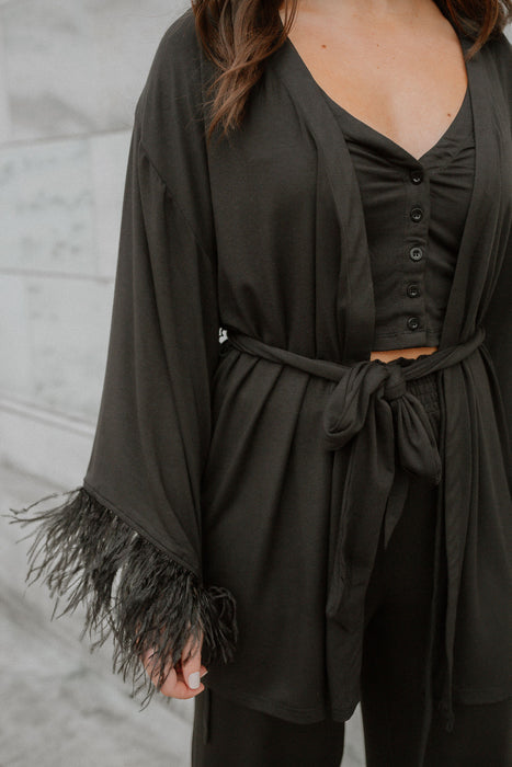 WeWoreWhat Feather Robe